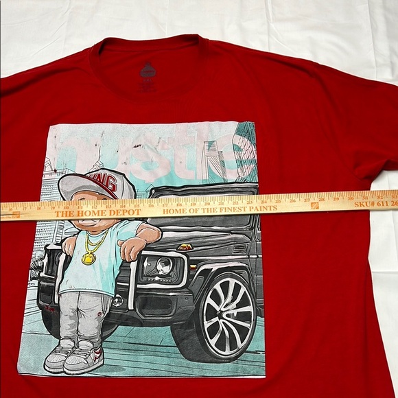 Launder red adult graphic tee hustle 5XL short sleeve crew neck - Picture 10 of 16